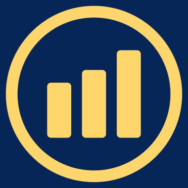 Çubuk grafik artış düz yuvarlak vektör simgesi