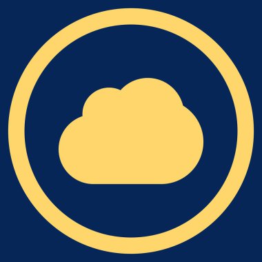 Bulut düz yuvarlak vektör simgesi