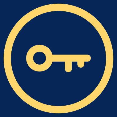 Anahtar düz yuvarlak vektör simgesi