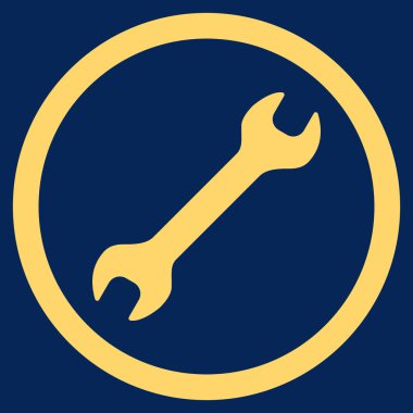 İngiliz anahtarı düz yuvarlak vektör simgesi