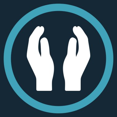 Alkış eller düz yuvarlak vektör simgesi