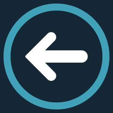 Ok sol düz vektör simge yuvarlak