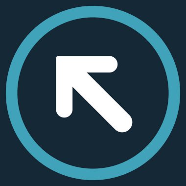 Ok sol-yukarı düz yuvarlak vektör simgesi