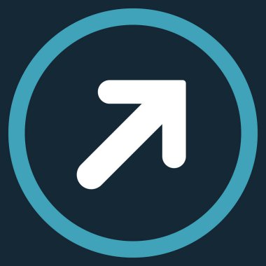 Ok sağ yukarı düz yuvarlak vektör simgesi