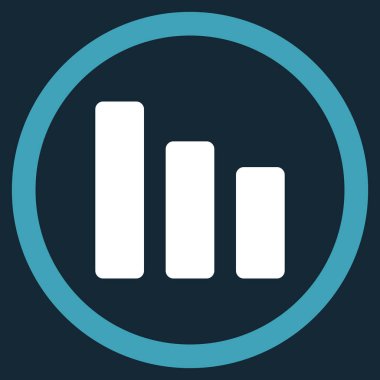 Çubuk grafik azalma düz yuvarlak vektör simgesi