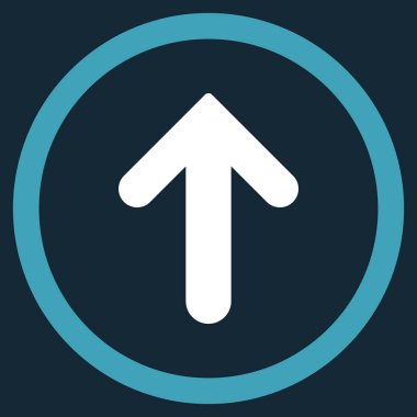 Düz yukarı ok vektör simge yuvarlak