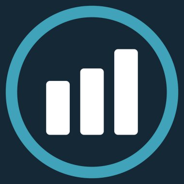Çubuk grafik artış düz yuvarlak vektör simgesi