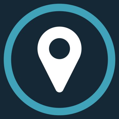 Harita işaretleyici düz yuvarlak vektör simgesi