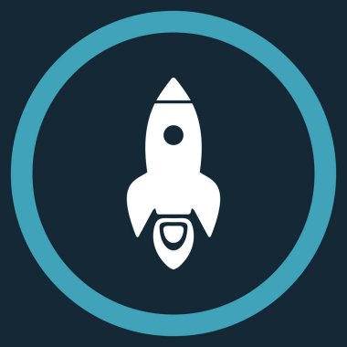 Roket Başlat düz yuvarlak vektör simgesi