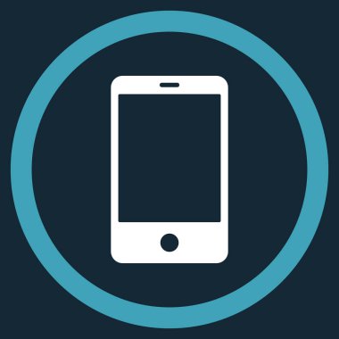 Smartphone düz yuvarlak vektör simgesi