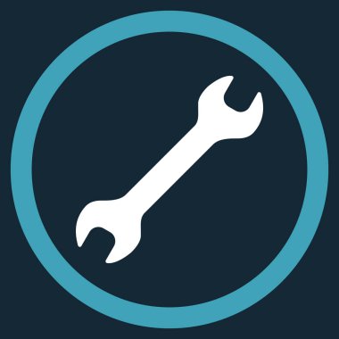 İngiliz anahtarı düz yuvarlak vektör simgesi