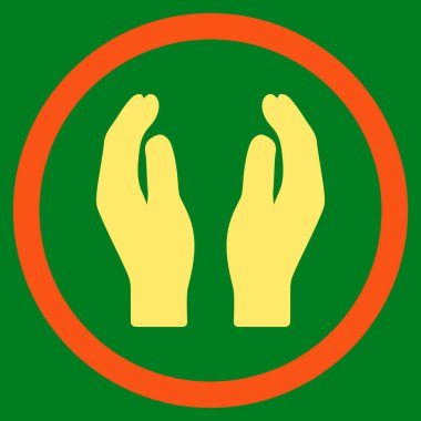 Alkış eller düz yuvarlak vektör simgesi
