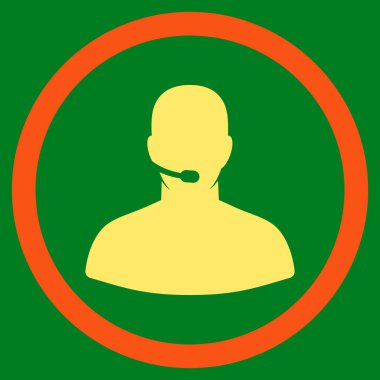 Çağrı Merkezi operatörü düz yuvarlak vektör simgesi