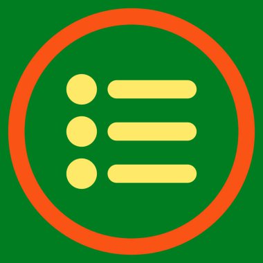 Öğeleri düz yuvarlak vektör simgesi