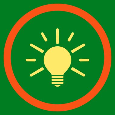 Ampul düz yuvarlak vektör simgesi