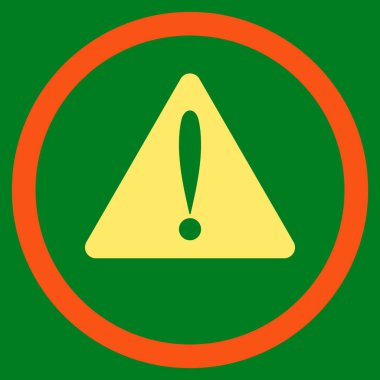 Uyarı hata düz yuvarlak vektör simgesi