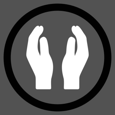 Alkış eller düz yuvarlak vektör simgesi