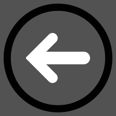 Ok sol düz vektör simge yuvarlak