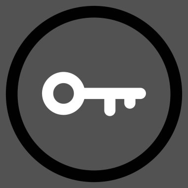 Anahtar düz yuvarlak vektör simgesi