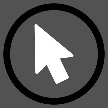 Fare işaretçisini düz yuvarlak vektör simgesi