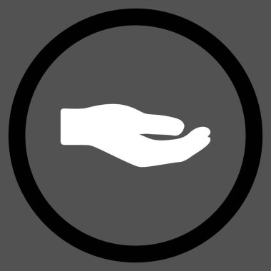 Paylaşım el düz yuvarlak vektör simgesi