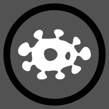 Virüs düz yuvarlak vektör simgesi