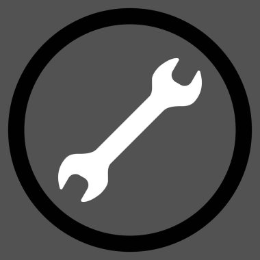 İngiliz anahtarı düz yuvarlak vektör simgesi