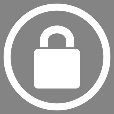 Kilit düz yuvarlak vektör simgesi