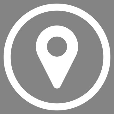 Harita işaretleyici düz yuvarlak vektör simgesi