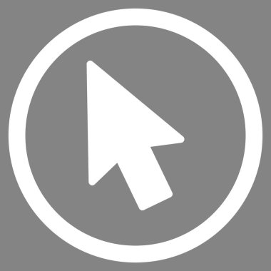 Fare işaretçisini düz yuvarlak vektör simgesi