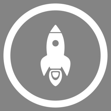 Roket Başlat düz yuvarlak vektör simgesi