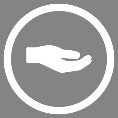 Paylaşım el düz yuvarlak vektör simgesi