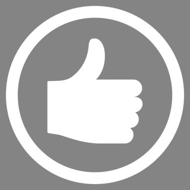 Başparmak yukarı düz yuvarlak vektör simgesi