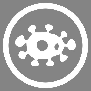 Virüs düz yuvarlak vektör simgesi