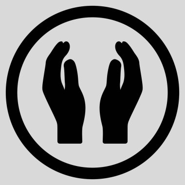 Alkış eller düz yuvarlak vektör simgesi