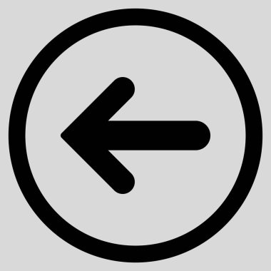 Ok sol düz vektör simge yuvarlak