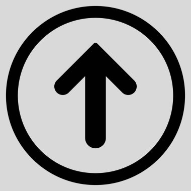 Düz yukarı ok vektör simge yuvarlak