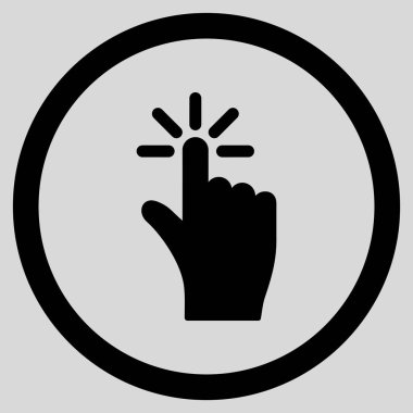 Düz yuvarlak vektör simgesini tıklatın