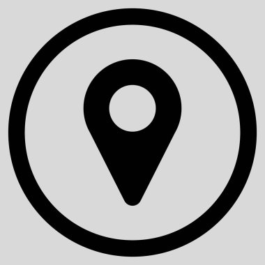 Harita işaretleyici düz yuvarlak vektör simgesi