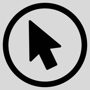 Fare işaretçisini düz yuvarlak vektör simgesi