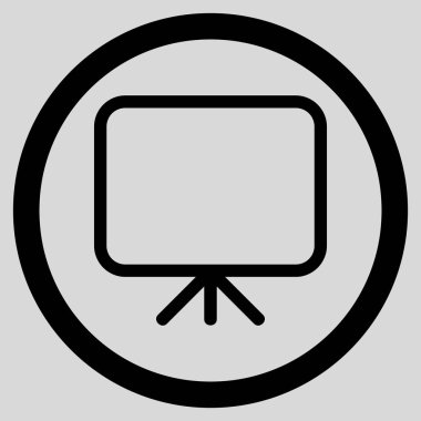 Sunu ekran düz yuvarlak vektör simgesi