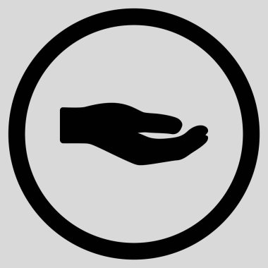 Paylaşım el düz yuvarlak vektör simgesi