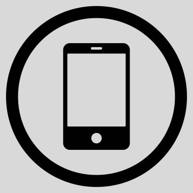Smartphone düz yuvarlak vektör simgesi