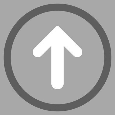 Düz yukarı ok vektör simge yuvarlak