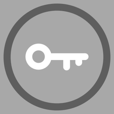 Anahtar düz yuvarlak vektör simgesi