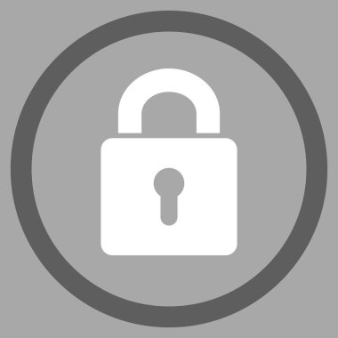 Kilit anahtar deliği düz yuvarlak vektör simgesi