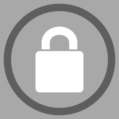 Kilit düz yuvarlak vektör simgesi