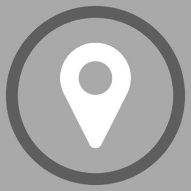 Harita işaretleyici düz yuvarlak vektör simgesi