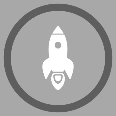 Roket Başlat düz yuvarlak vektör simgesi