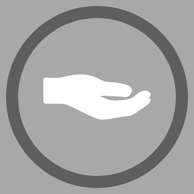 Paylaşım el düz yuvarlak vektör simgesi